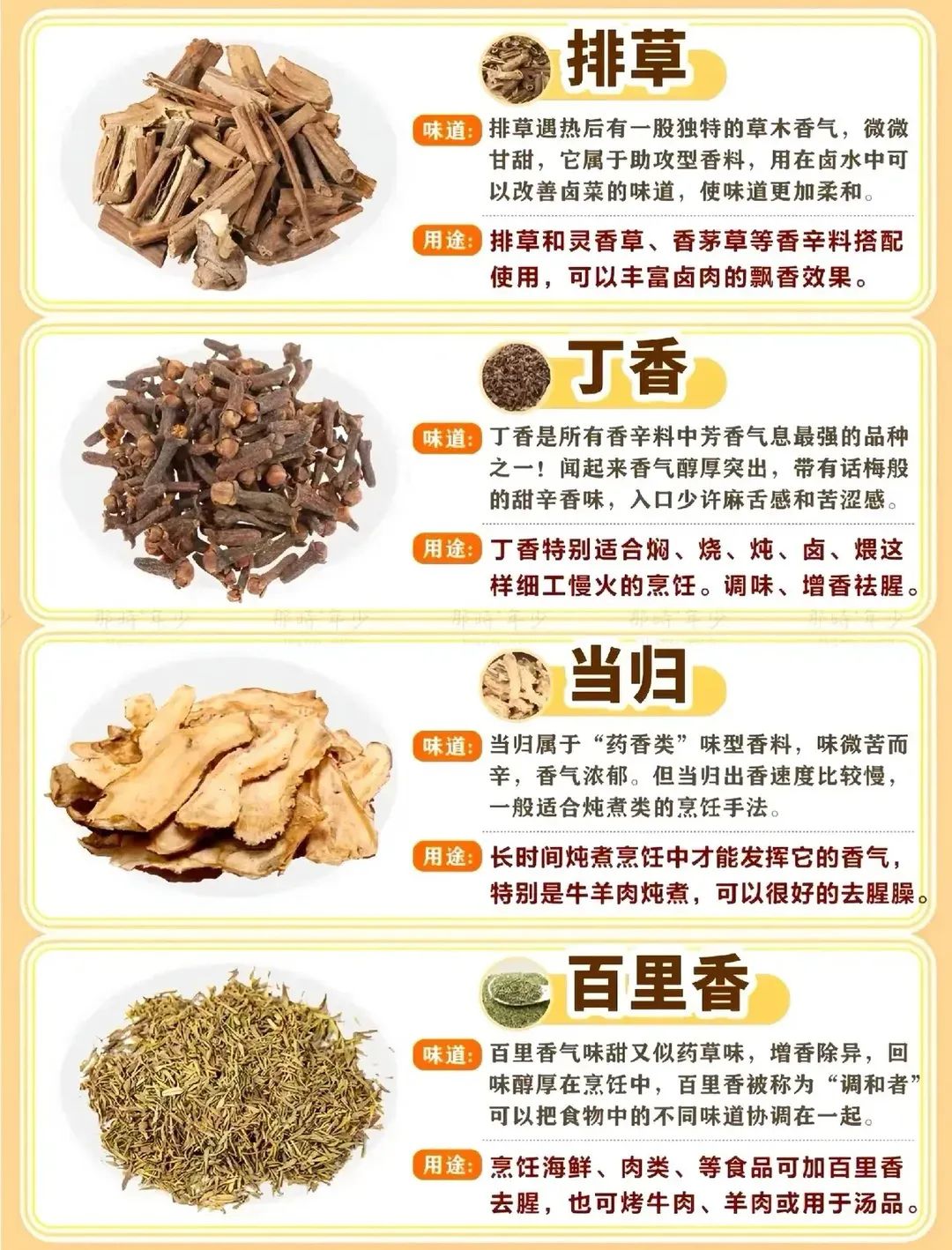 丁香、当归、百里香
